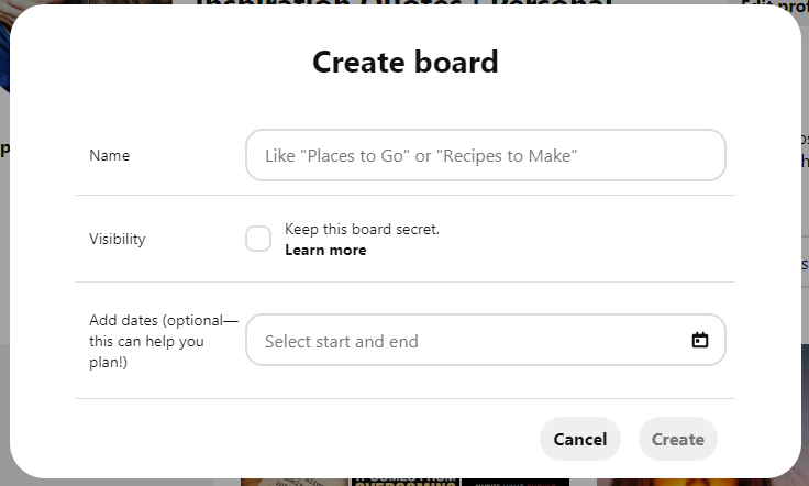How to Monetize Pinterest Account - create Pinterest board