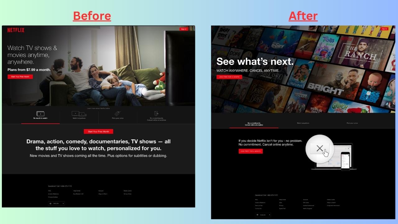 Netflix unveiled a website redesign